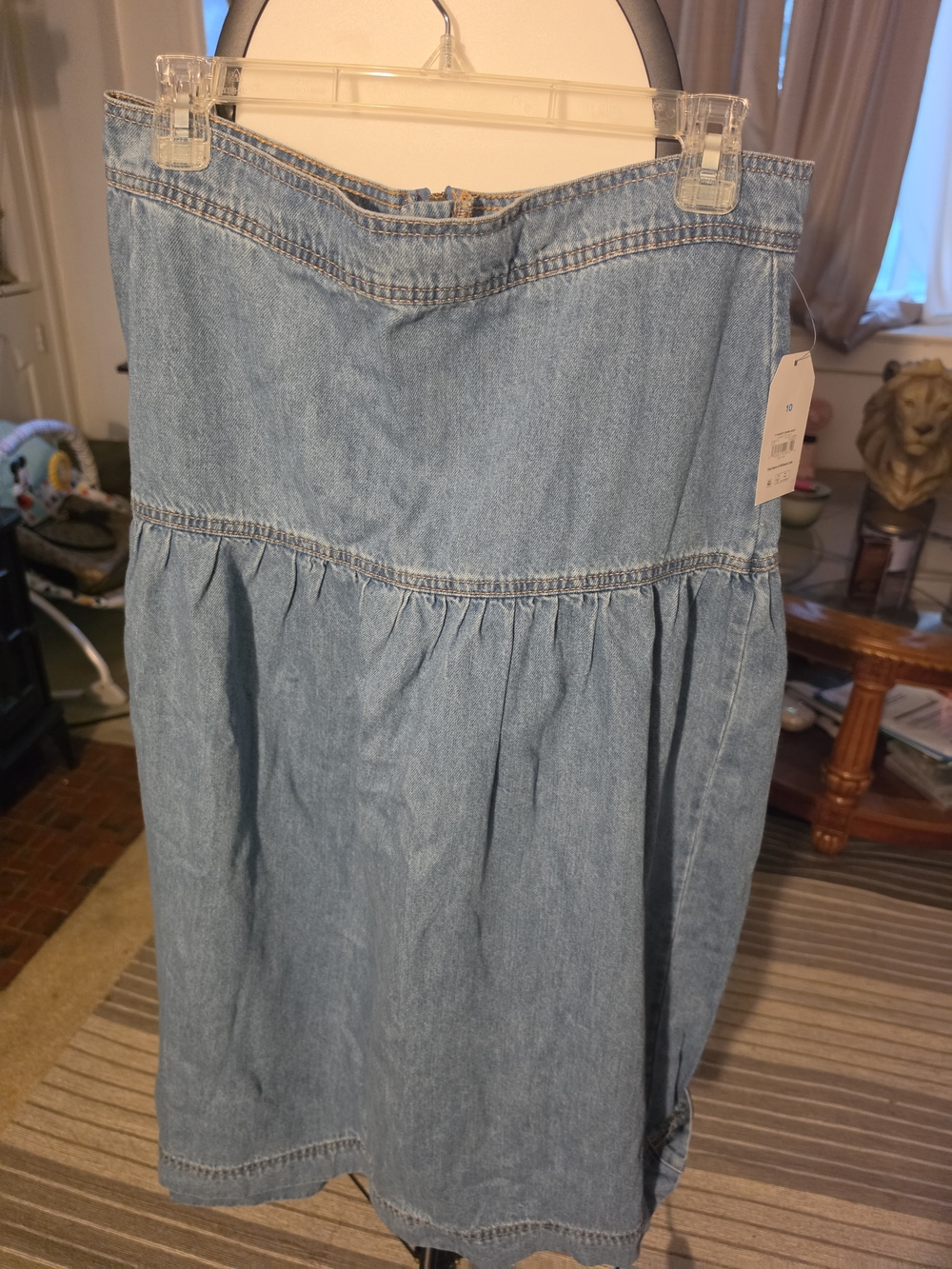 Denim Midi Skirt - Light Blue